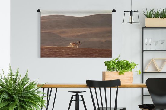 Tapisserie Fennek - Un renard du désert se promène dans le désert Tapisserie coton 150x100 cm - Tapisserie avec photo