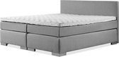 Boxspring Nora - 160x200 cm - Pocketvering matrassen en koudschuim topmatras - Kleur: lichtgrijs