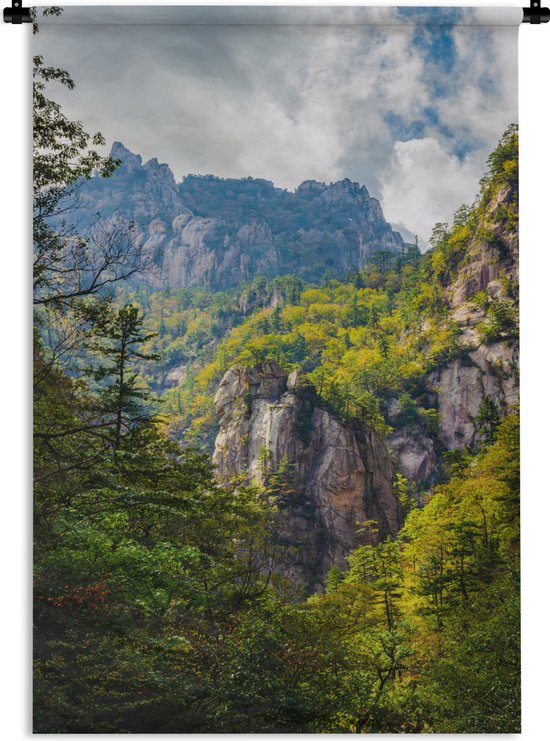 Wandkleed Zuid-Korea - Natuur in de bergen in Zuid-Korea Wandkleed katoen 120x180 cm - Wandtapijt met foto XXL / Groot formaat!