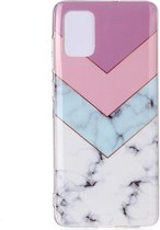 Voor Galaxy A71 gekleurd tekenpatroon IMD-afwerking Soft TPU beschermhoes (driekleur)