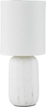 LED Tafellamp - Tafelverlichting - Torna Cleyoni - E14 Fitting - Rond - Mat Wit - Keramiek