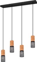 LED Hanglamp - Torna Yosh - E27 Fitting - 4-lichts - Rond - Mat Zwart - Aluminium