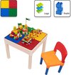 Kindertafel met 1 Stoeltje - Speeltafel voor Lego® & Duplo® Bouwstenen