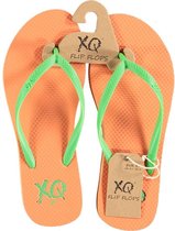 Xq Footwear Teenslippers Dames Polyester Oranje/groen Maat 38