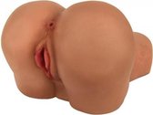 Tia - Vibrating Butt DoggieStyle Masturbator - Toys voor heren - Kunstvagina - Beige - Discreet verpakt en bezorgd