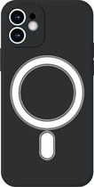 Mobigear Hoesje geschikt voor Apple iPhone 12 Pro Siliconen MagSafe Telefoonhoesje | Mobigear Rubber Touch Backcover | Geschikt voor MagSafe | Geschikt voor Draadloos Opladen met Magnetische Ring | MagSafe Case - Zwart