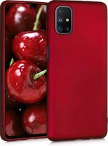 kwmobile telefoonhoesje voor Samsung Galaxy M51 - Hoesje voor smartphone - Back cover in metallic donkerrood