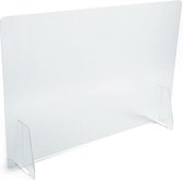 PlexiDirect Kantoorscherm | 750x1000x3mm | Tafelvoet Plexi transparant driehoek