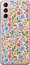 Samsung Galaxy S21 siliconen hoesje - Romantische bloemen - Soft Case Telefoonhoesje - Multi - Bloemen