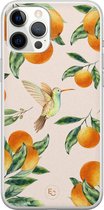 iPhone 12 Pro Max hoesje - Tropical fruit - Soft Case Telefoonhoesje - Natuur - Oranje