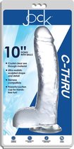 10 Inch C-Thru Dong with Balls - Clear - Realistic Dildos