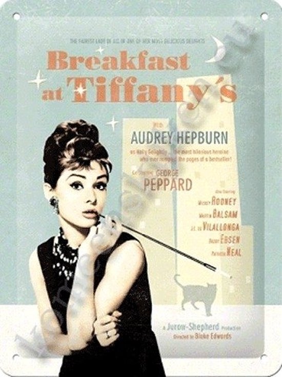 Breakfast At Tiffany's - Metalen Wandplaat