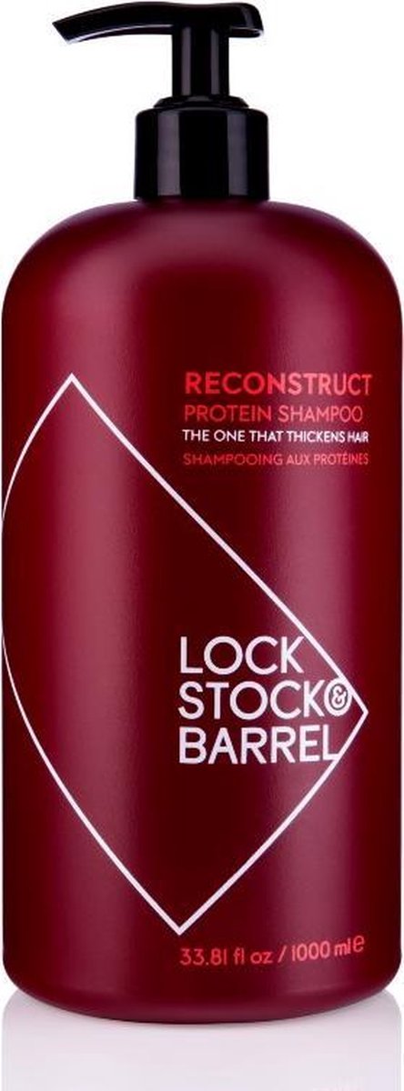 Lock Stock & Barrel Reconstruct Protein Shampoo 1000ml - Normale shampoo vrouwen - Voor Alle haartypes
