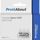 Huismerk Dymo 12267 (S0721530) Tape Zwart op transparant (12 mm)