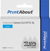 PrintAbout huismerk Inktcartridge CLI-571C XL Cyaan Hoge capaciteit geschikt voor Canon