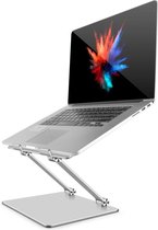 Trendfield Laptop Standaard - Luxe Ergonomische Laptophouder 10 - 18 Inch - Verhoger - Laptopstandaard - In Hoogte Verstelbaar - Aluminium - Zilver