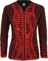 Dames Vest van Katoen met Polyester Fleece voering en vaste capuchon - SHAKALOHA - W Monzz Red M