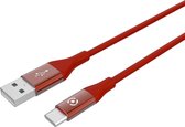 USB-Kabel Type-C, 3 meter, Rood - Siliconen - Celly | Feeling