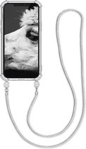 kwmobile hoesje voor Apple iPhone 12 Pro Max - Beschermhoes voor smartphone in transparant / zilver - Hoes met koord