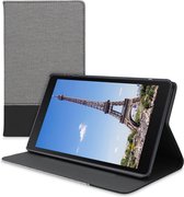 kwmobile hoes voor Samsung Galaxy Tab A 8.0 (2019) - Slanke tablethoes met standaard - Tablet cover in grijs / zwart