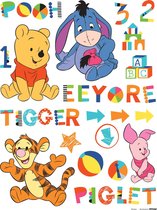 Disney muursticker Winnie de Poeh alfabet oranje, roze en blauw - 600208 - 65 x 85 cm