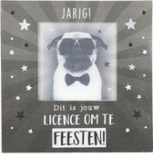 Depesche - 3D kaart met muziek & licht met de tekst "Jarig! Dat is jouw licence om te feesten!" - mot. 020