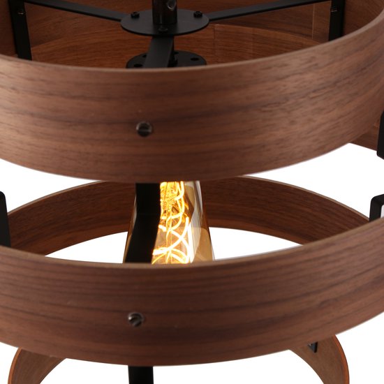 ETH Hanglamp - Plafondlamp Walnut hout - metaal