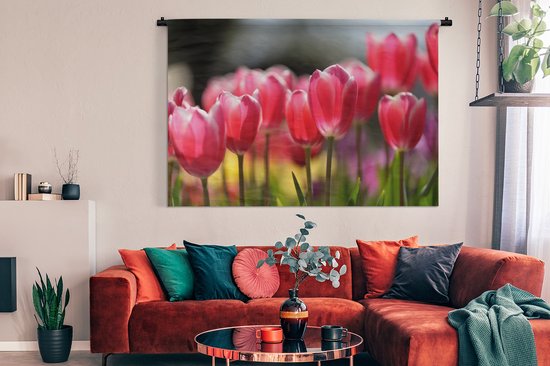 Un champ de Tulipes peint avec des cotons-tiges