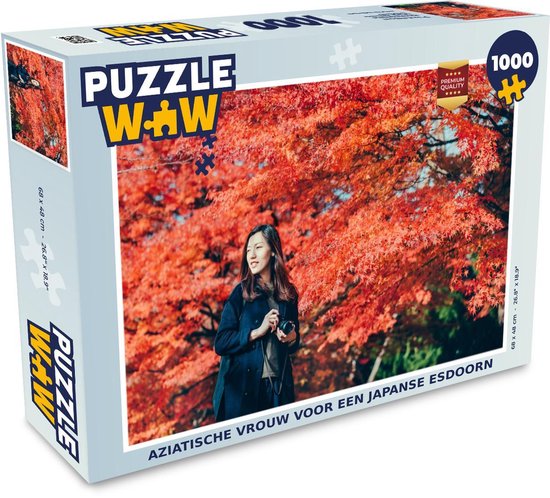 Buiten adem zuiger De databank Puzzel Aziatische vrouw voor een Japanse esdoorn - Legpuzzel - Puzzel 1000  stukjes... | bol.com