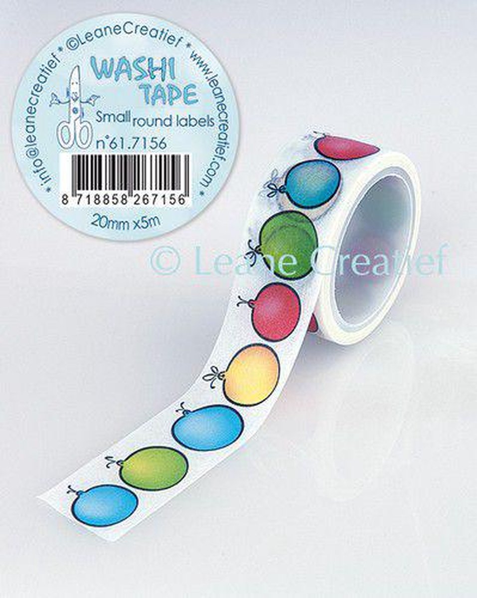 LeCrea - Washi tape Ronde labeltjes, 20mmx5m. 617.156
