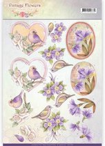 3D Knipvel - Jeanine's Art - Vintage Flowers - Pale Violet