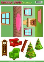Nr. 1 Background Sheets - Bubbly Girls Christmas 3D-Knipvel Yvonne Creations 10 stuks