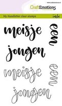 CraftEmotions stempel A6 -  handletter - meisje jongen (Nederlands)