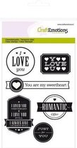 CraftEmotions stempel A6 - teksten Love (engels)