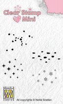 MAFS013 Mini stempel clearstamp - Nellie Snellen - Various sterren puntjes sneeuw - textuur