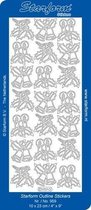 Starform Stickers Christmas Decorations 7 (10 PC) - Silver - 0959.002 - 10X23CM