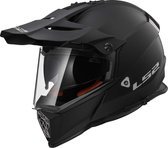 LS2 MX436 Pioneer Evo Mat Zwart Adventure Helm - Maat L