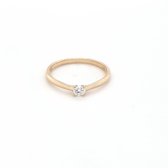 Sparkle Solitair geel gouden ring - Dames - 14 karaat - 0.15ct. diamant - Maat 52