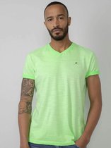 Petrol Industries - Heren Gemêleerd V-hals t-shirt - Groen - Maat XL