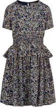 Creamie - jurk - korte mouw - gebloemd - blauw - Maat 134