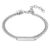 Twice As Nice Armband in edelstaal, gourmet en ovale schakels  16 cm+3 cm