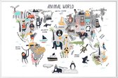 JUNIQE - Poster in kunststof lijst Animal Kingdom -60x90 /Kleurrijk