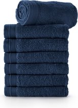 Bamatex Home Textiles - Collectie Emotion - Gastendoekje - NAVY BLUE - set van 6 stuks - Egeïsche gekamde katoen - 540 g/m2