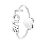 Zilveren ring heart-love