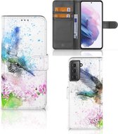 Wallet Book Case Geschikt voor Samsung Galaxy S21 Plus Hoesje Vogel