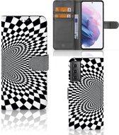 Telefoonhoesje met Pasjeshouder Geschikt voor Samsung Galaxy S21 Plus Wallet Book Case Illusie