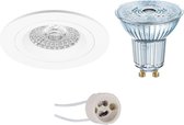 OSRAM - LED Spot Set - Parathom PAR16 927 36D - Luxino Rodos Pro - GU10 Fitting - Dimbaar - Inbouw Rond - Mat Wit - 3.7W - Warm Wit 2700K - Ø93mm