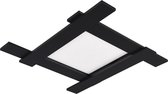 LED Plafondlamp - Plafondverlichting - Nitron Balfy - 20W - Warm Wit 3000K - Vierkant - Mat Zwart - Aluminium