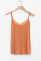 Sissy-Boy - Oranje singlet met kanten details