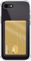 Hoes voor iPhone 7/8 Hoesje Met Pasjeshouder Transparant Card Case Hoesje Extra Stevig - Hoes voor iPhone 7/8 Pashouder Shock Proof - Transparant